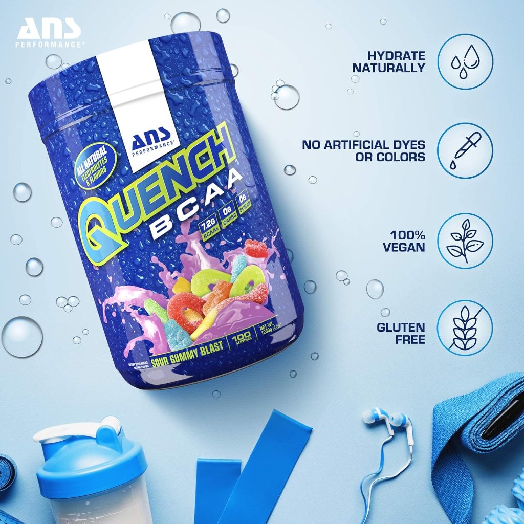 ANS QUENCH BCAA 100 Serving 1250gr Elektrolit Asam Amino Esensial Suplemen Fitness Boost Muscle Reco