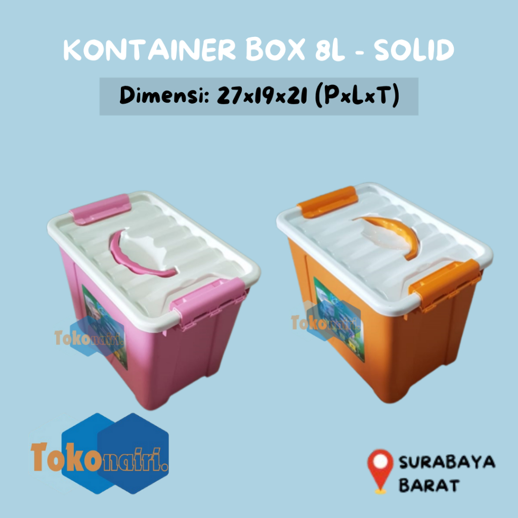 KONTAINER BOX 8L WARNA / BOX KONTAINER PLASTIK / CONTAINER BOX / STORAGE BOX
