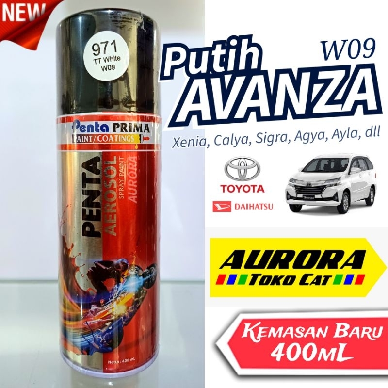 Pilox Putih Avanza Penta Aerosol 971 White TT W09 Pilok Putih Avanza Cat Pylox Toyota Agya Calya Xen