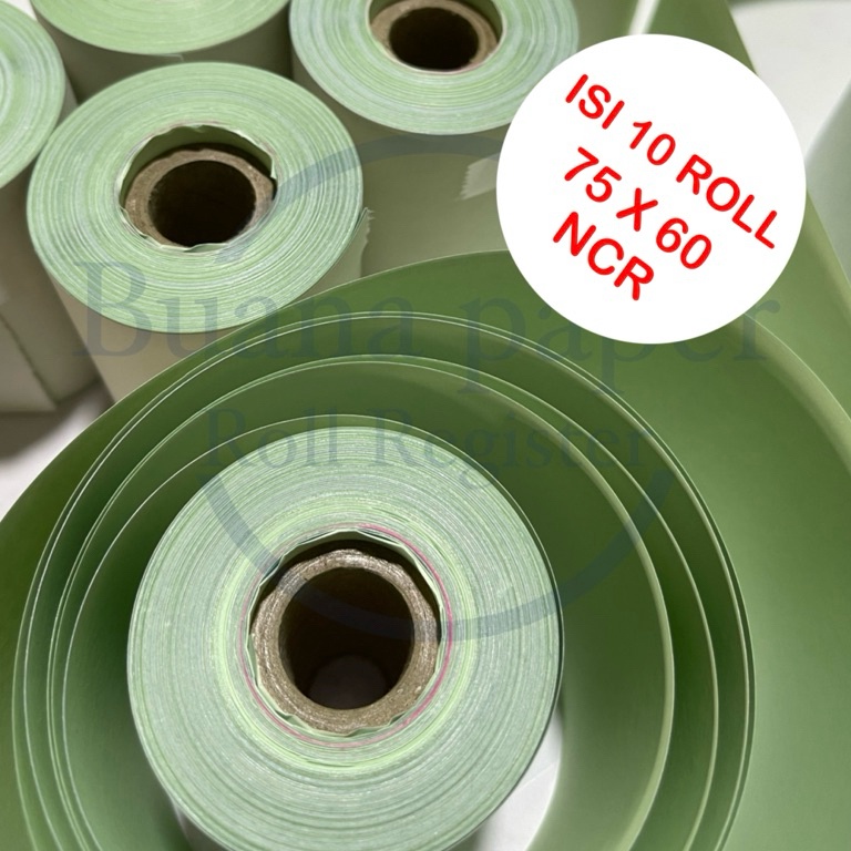 

kertas ncr roll 2ply putih hijau 75x6 TMU 22 GJ7NW3941