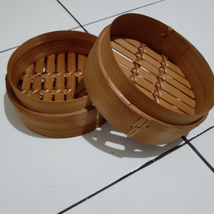 KLAKAT DIMSUM BAMBU Kukusan Piring Wadah DIAMETER 13 / 15 / 18 CM