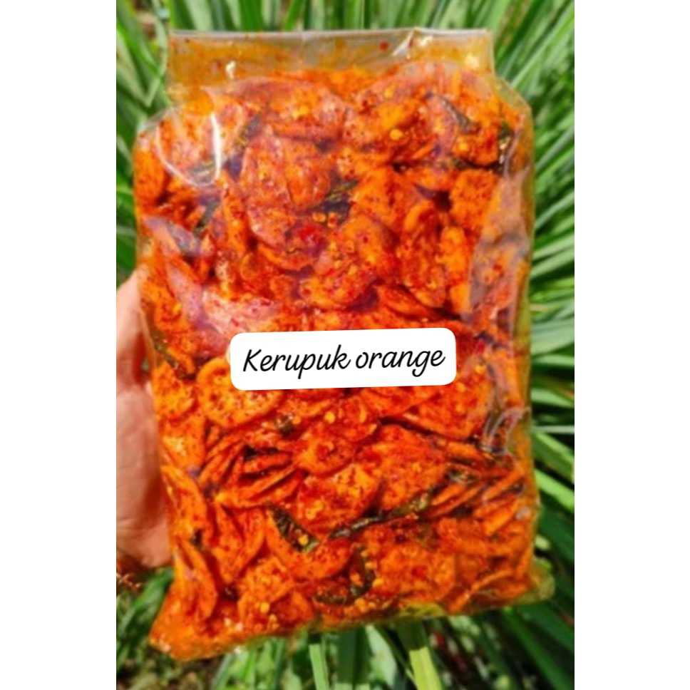 

seblak kerupuk kemplang orange/kerupuk seblak pedas daun jeruk bumbu melimpah
