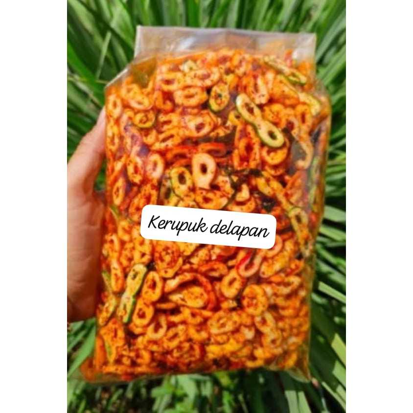 

seblak kerupuk delapan/sebring kerupuk angka delapan pedas daun jeruk bumbu melimpah