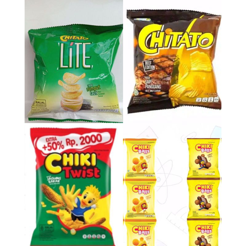 

aneka snack chitato keripik kentang Chiki ball Chiki twist dll