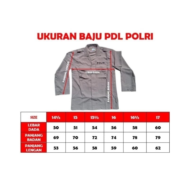 Baju PDL Jatah Polri Kain Halus Premium pembagian