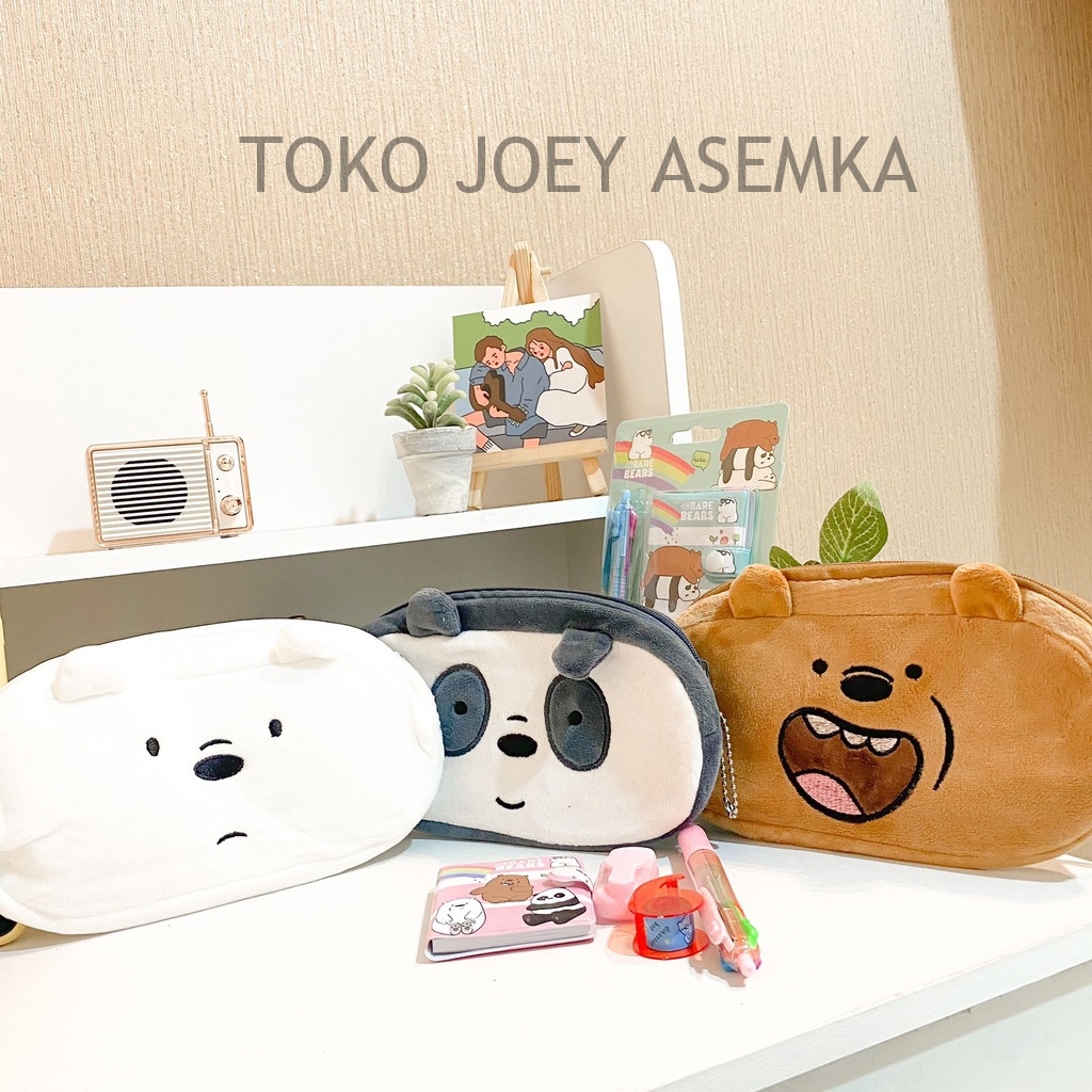 

KOTAK PENSIL KAIN WE BARE BEARS PLUSHY PLUSH BERUANG PANDA ICE BEAR PANPAN