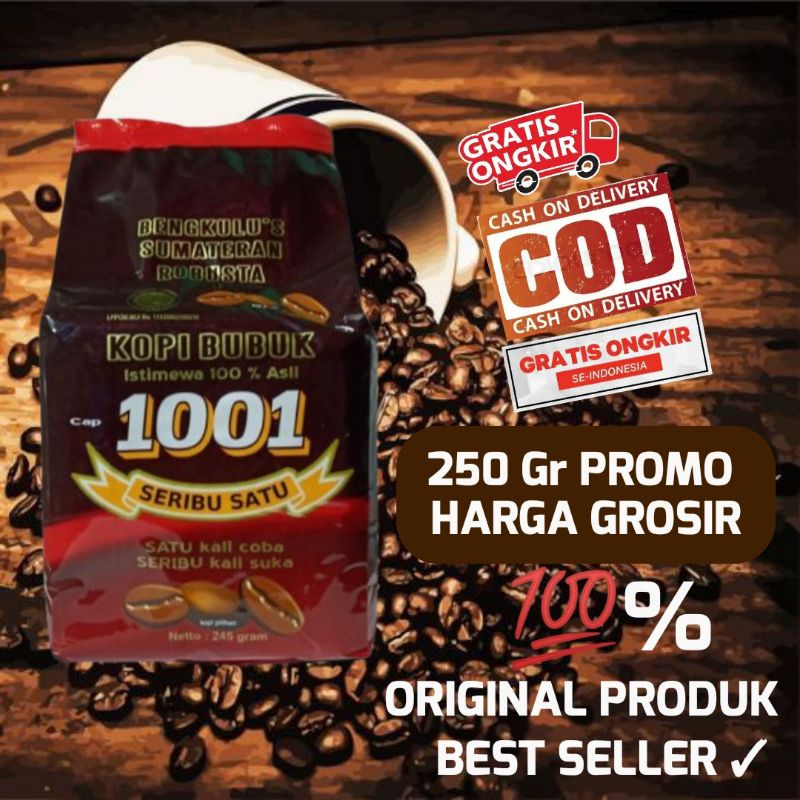 

Kopi 1001 245gr khas bengkulu Kopi 1001 asli original oleh oleh khas bengkulu Kopi 1001 bengkulu