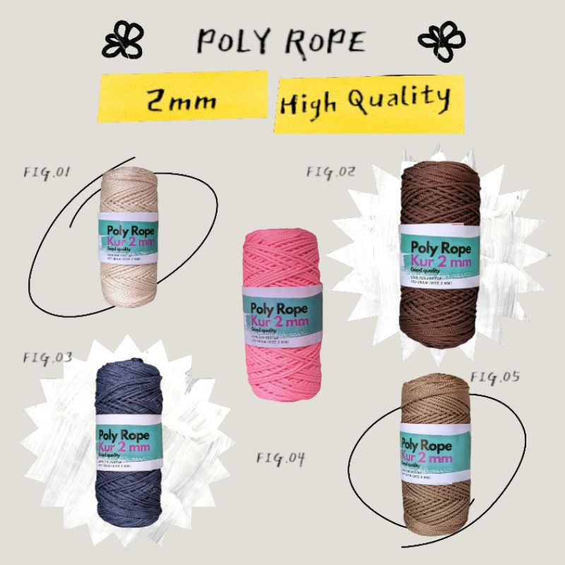 BENANG RAJUT POLYROPE 2MM HIGHQUALITY