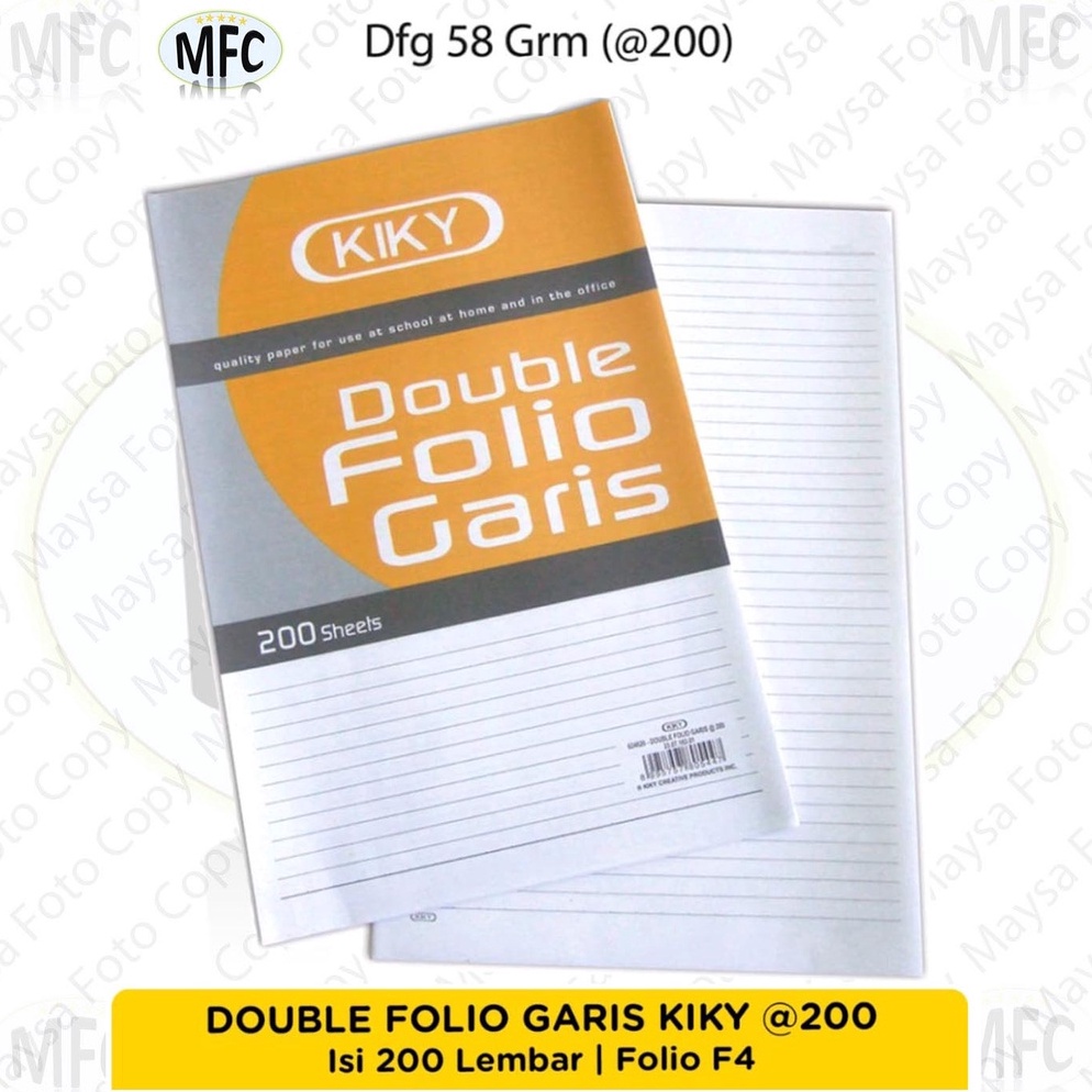 

Best Terlaris FPCCK KIKY Kertas Double Folio Garis DFG Isi 2 Lembar F52 Big Sale