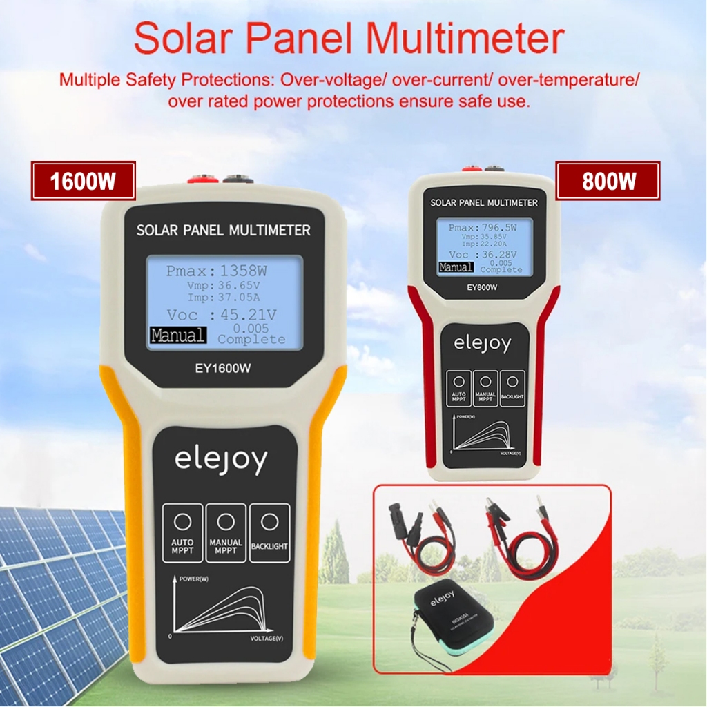 EY800W EY1600W Solar Panel Tester Photovoltaic Panel Multimeter Auto/ Manual MPPT Detection LCD Volt