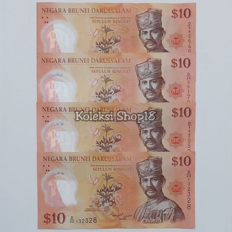 Koleksi Uang Asing Brunei Darussalam Pecahan 10 Dolar Polymer