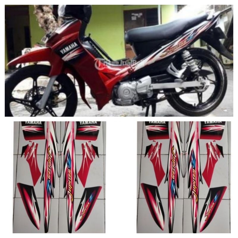 striping stiker lisbody yamaha jupiter z burhan tahun 2007 warna merah hitam