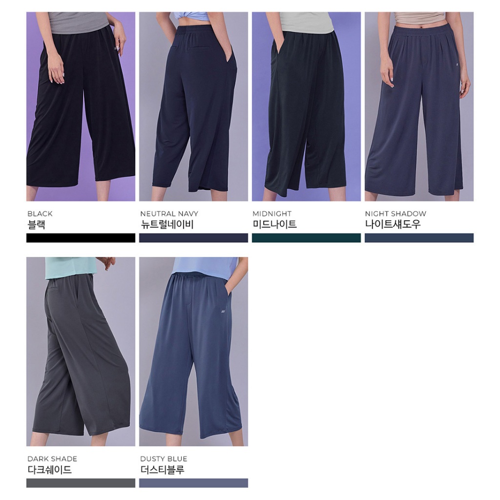 STL Korea Cool Touch Wide Crop Half Banding Pants / Celana Kulot 7/8