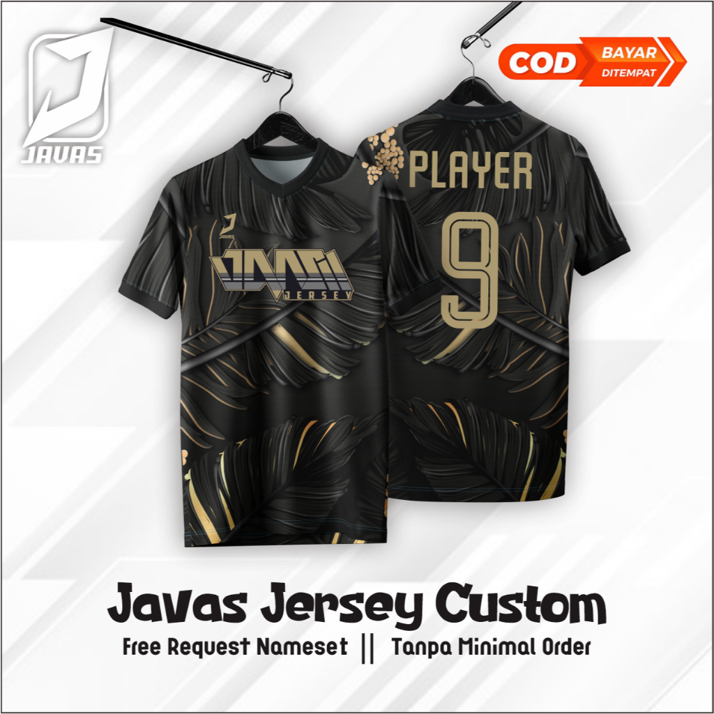 Javas Jersey Baju Kaos Jersey Futsal Sepak Bola Printing Custom Logo Nomor+Nama