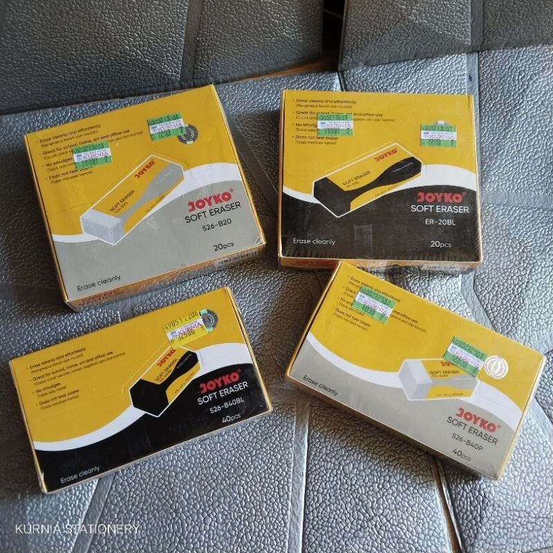 

SEDOZ (20 PCS DAN 40 PCS) Penghapus Pensil JOYKO 526-B40P, 526-B40BL, 526-B20, Dan ER-20BL Warna Hitam dan Putih Ukuran Besar dan Kecil