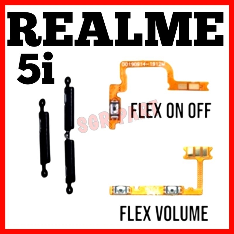 TOMBOL + FLEX VOLUME + FLEX ON OFF REALME 5i FULLSET