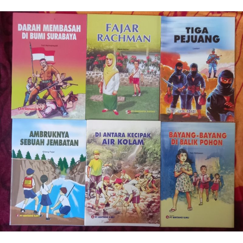 CERITA ANAK ANAK BUKU CERPEN SEJARAH DARAH MEMBASAH DI BUMI SURABAYA FAJAR RACHMAN TIGA PEJUANG AMBR