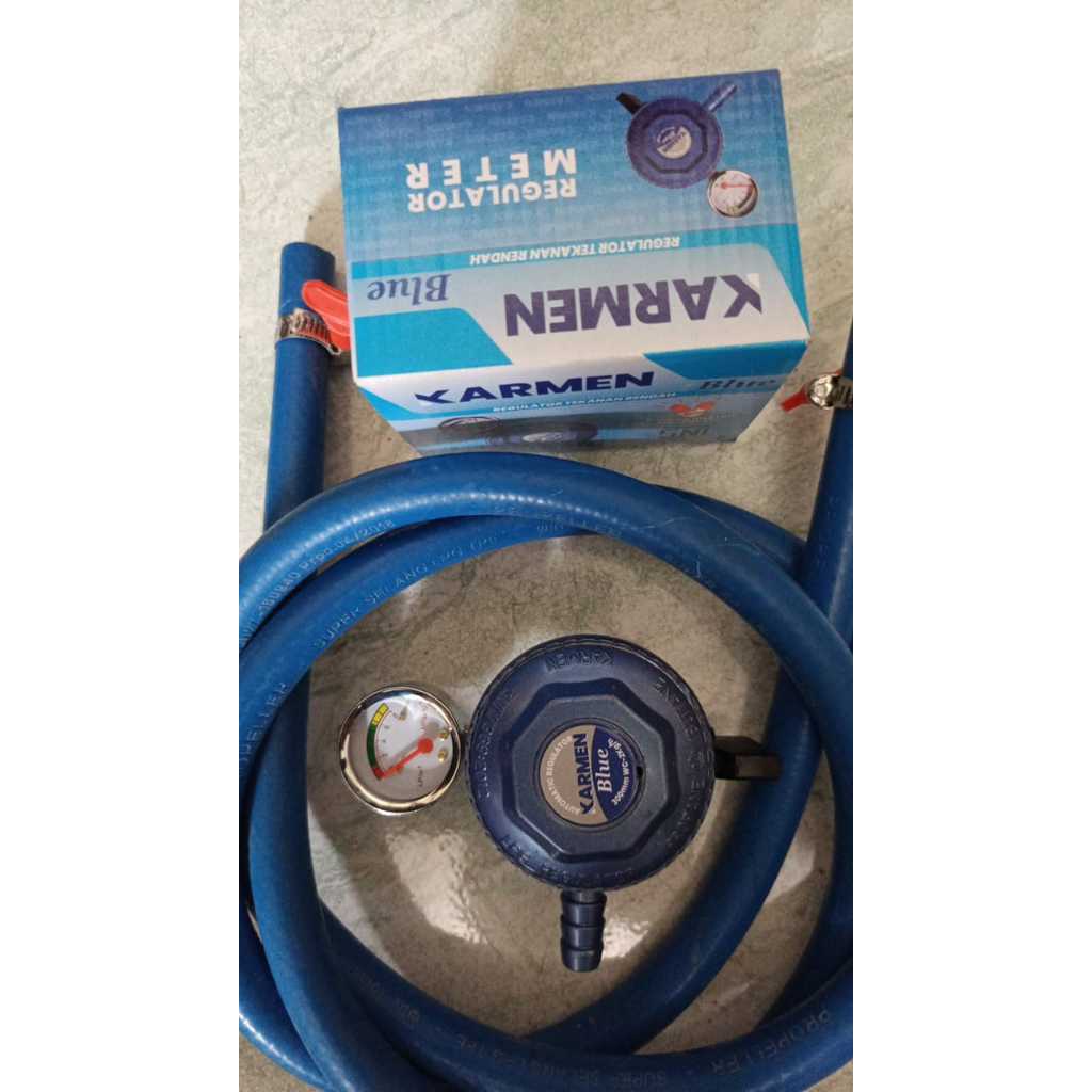 selang 2 lapis paket regulator Karmen meter - regulator tekanan rendah set selang 2 lapis 1.8 m