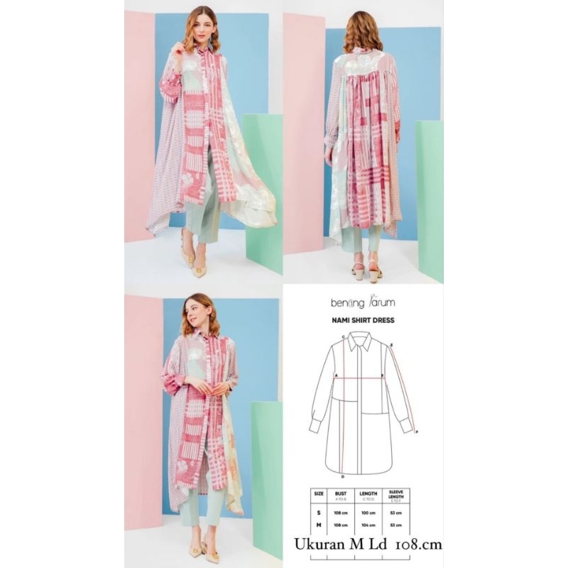 NAMI SHIRT DRESS SIZE M BENANG JARUM ( ada shopee video)