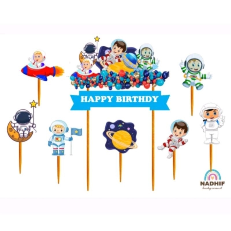 topper astronot/hiasan kue ulang tahun astronot