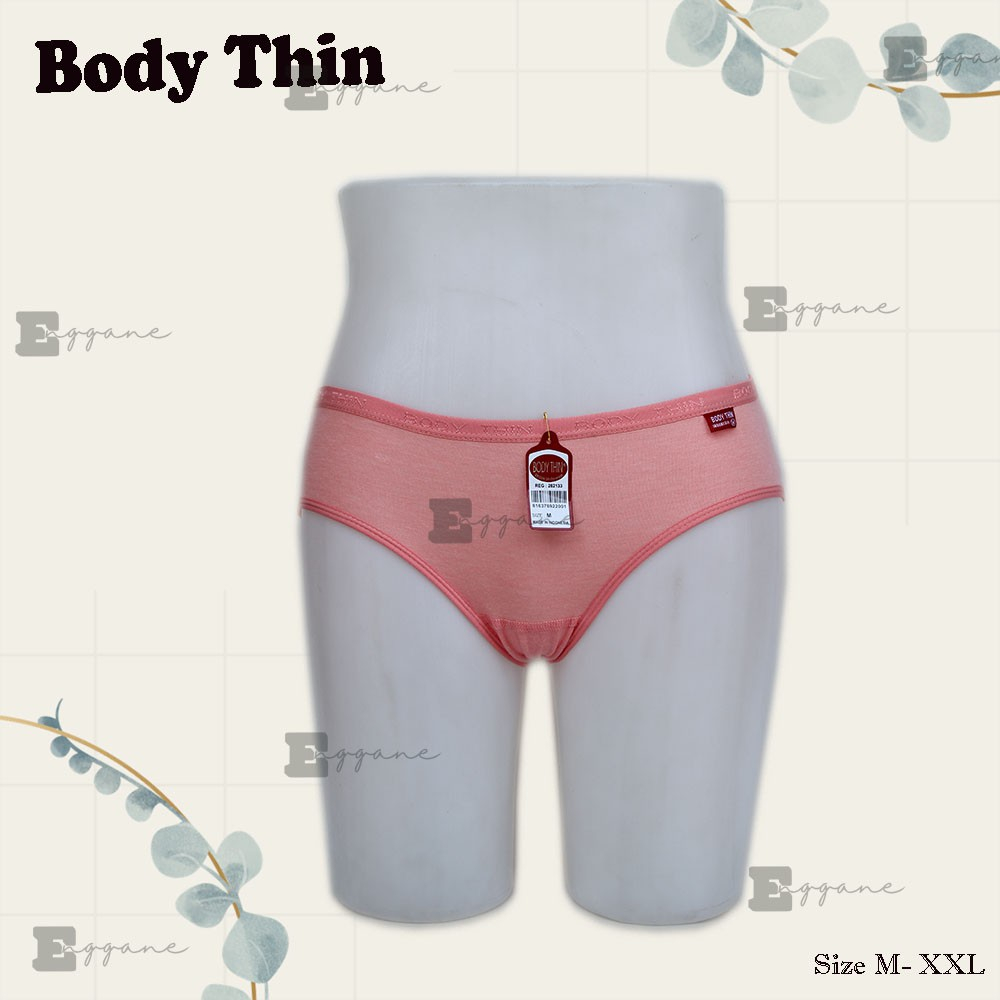 ( 12pc ) CD Bodythin | Celana Dalam Wanita Basic Midi Katun | CD Wanita Body Thin - Enggane