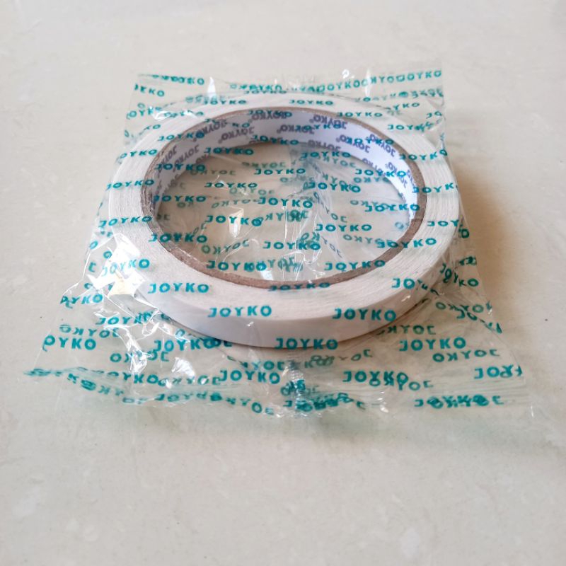 

[ ECER MURAH ] Double Sided Tape Perekat 2 Sisi Joyko 12 mm x 15 yard ( 1/2 inch ) Blue core
