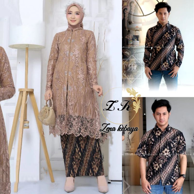 Couple Kebaya Tunik Payet Couple Kebaya Lamaran Couple Kemeja Batik Dewasa Couple Kebaya Modern Coup