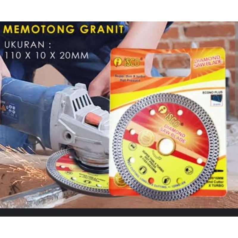MATA PISAU KERAMIK GRANIT ISCO DIAMOND WHEEL/SAW BLADE SUPER THIN X TURBO BATIK 4"