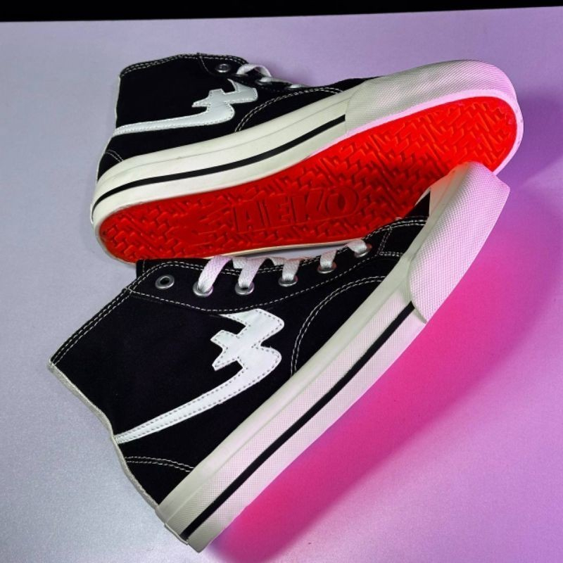 Sneakers Aeko Basic High Black White High - Sepatu  Pria wanita Lokal Indonesia ORIGINAL