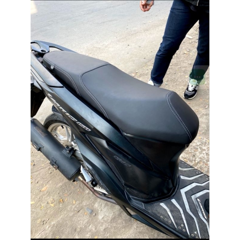 KULIT JOK MOTOR CUSTOM VARIO 125 VARIO 150 LED/JOK MODEL PCX JAHIT TENGAH/JOK MOTOR JAHIT SAMPING
