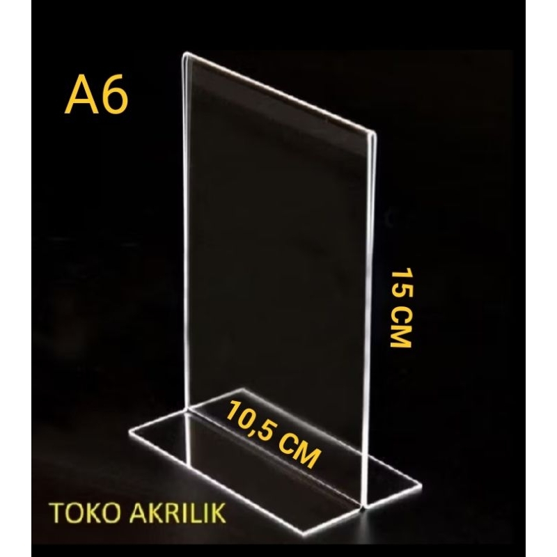 

Tempat brosur akrilik A6/ Tent card akrilik / Tent holder akrilik/ Tent Qrist Barcode / Stand Akrilik