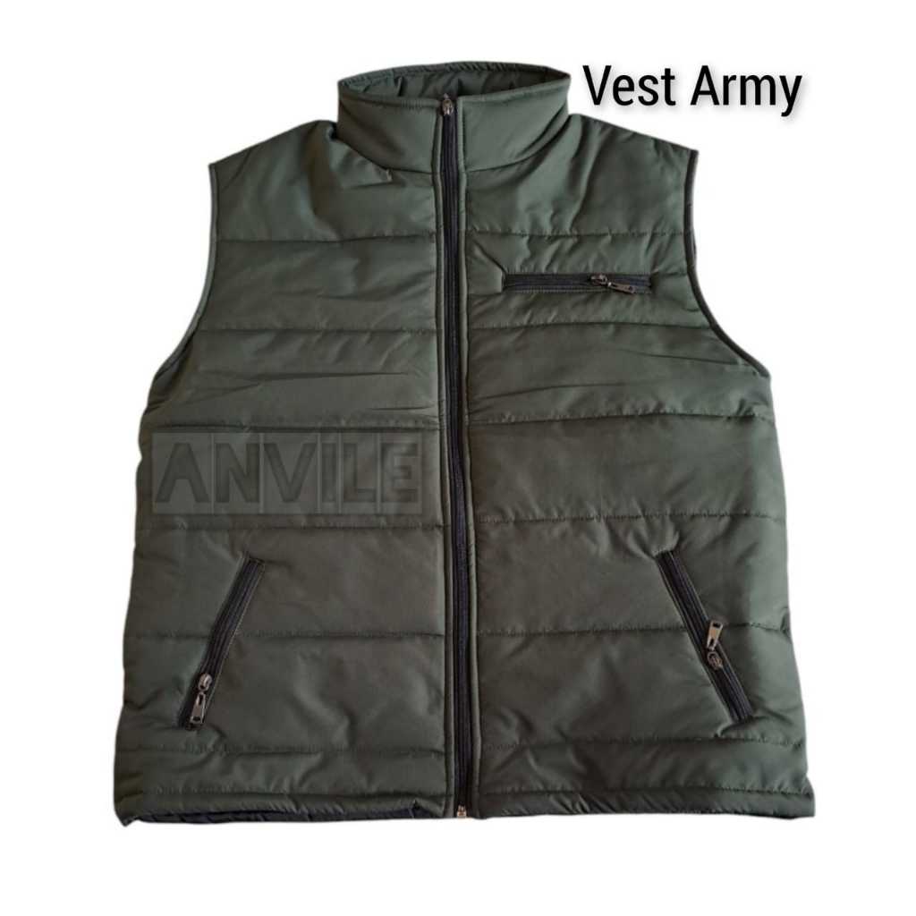 Rompi Jumbo Pria Wanita Vest Bigsize Puffer Jaket Besar Pelindung Dada Army Vintage XXL XXXL XXXXL