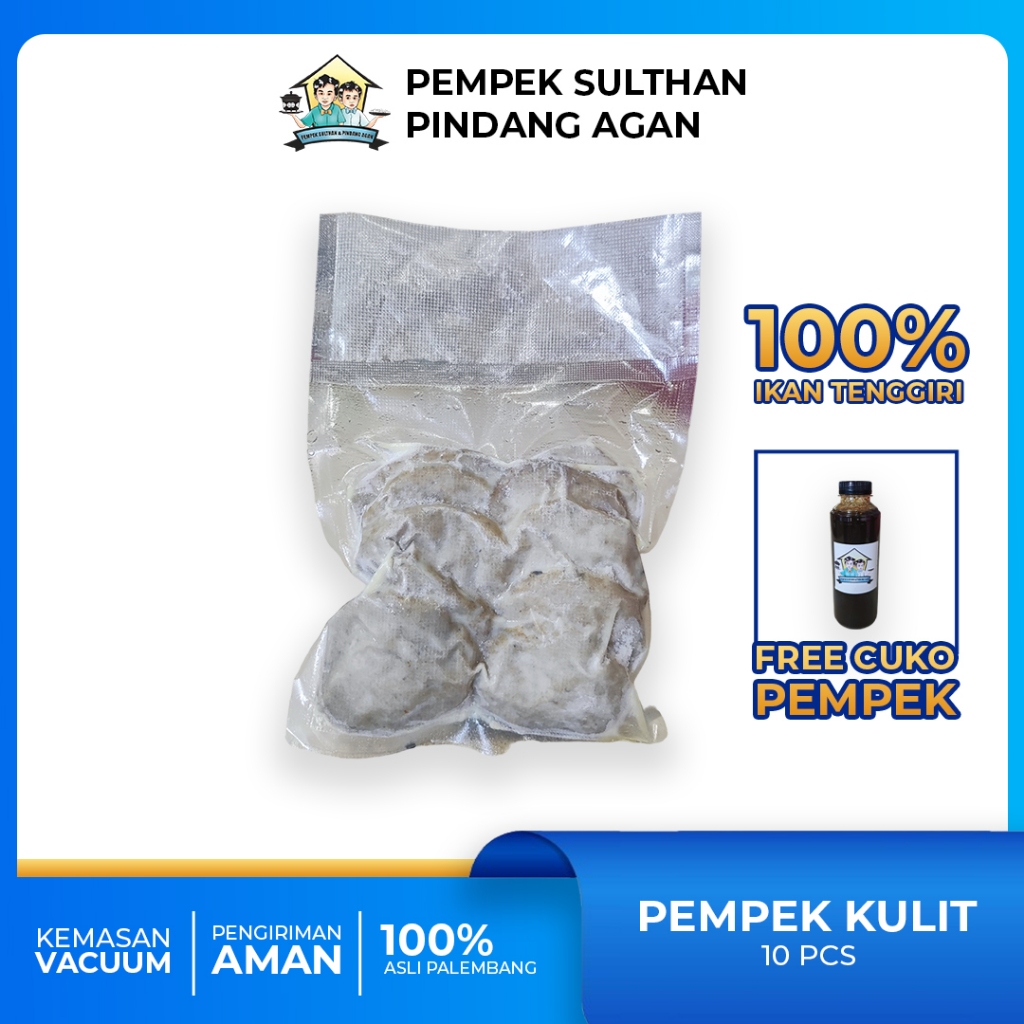 

PEMPEK SULTHAN - Pempek Kulit Frozen 10 pcs | Pempek Palembang Asli 100% Ikan Tenggiri