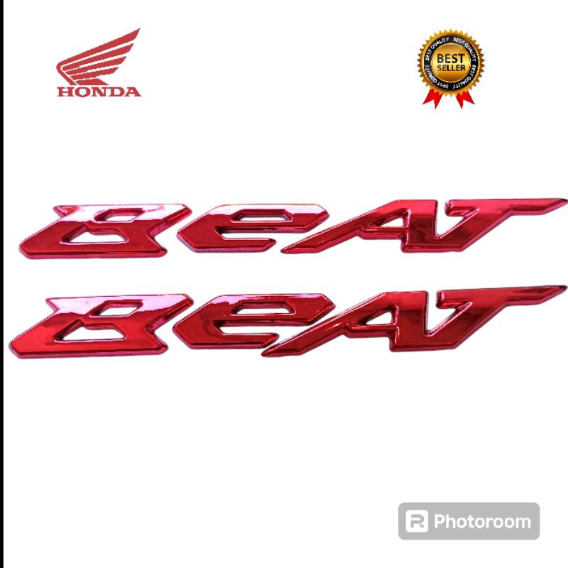EMBLEM LOGO BEAT DELUX TIMBUL WARNA MERAH / LOGO TIMBUL BEAT MERAH