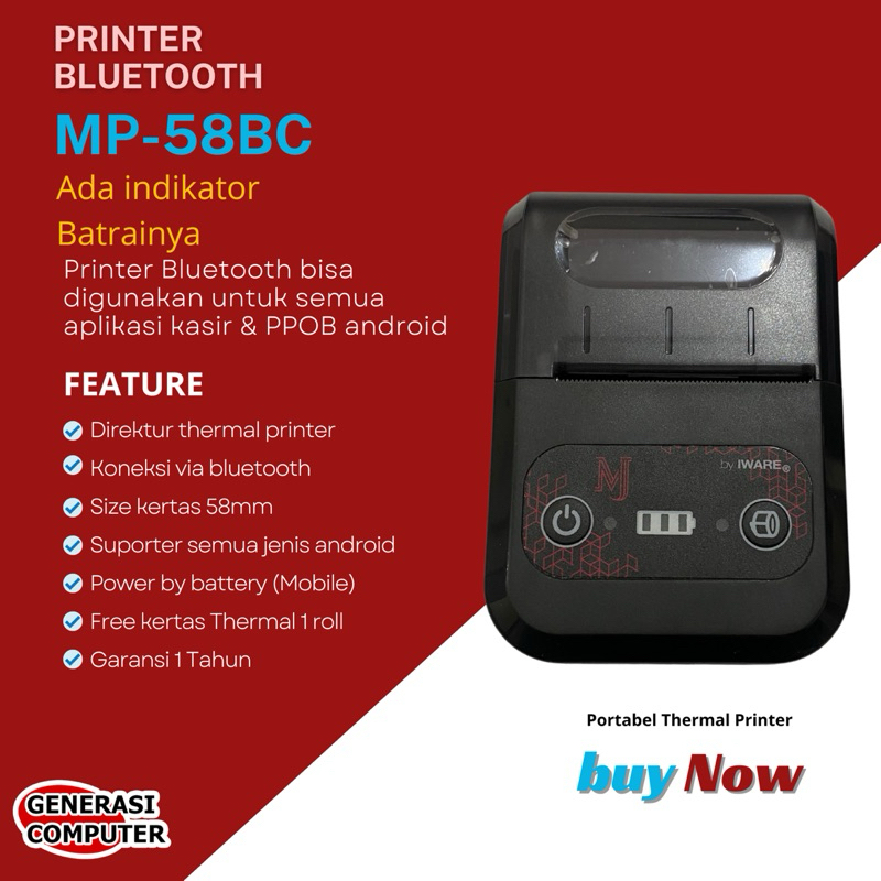 PRINTER BLUETOOTH 58MM IWARE MP-58