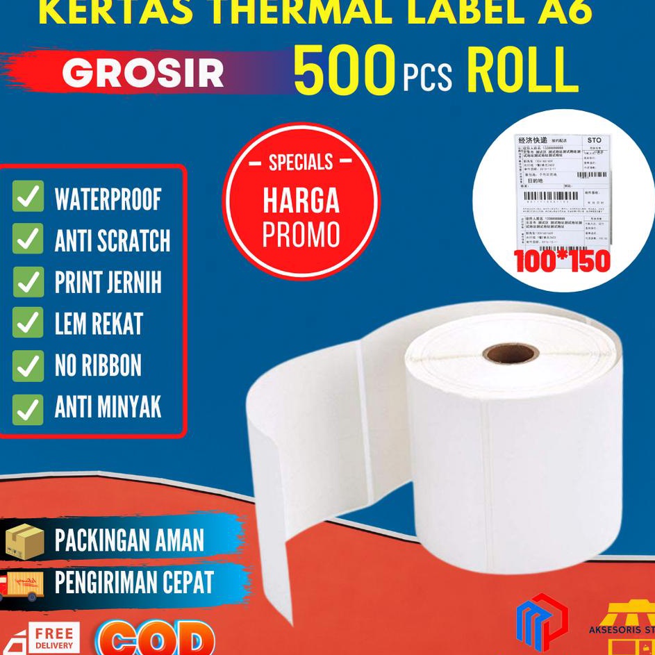 

LABEL THERMAL 1X15 ROLL STICKER BARCODE A6 CRK9Y8146