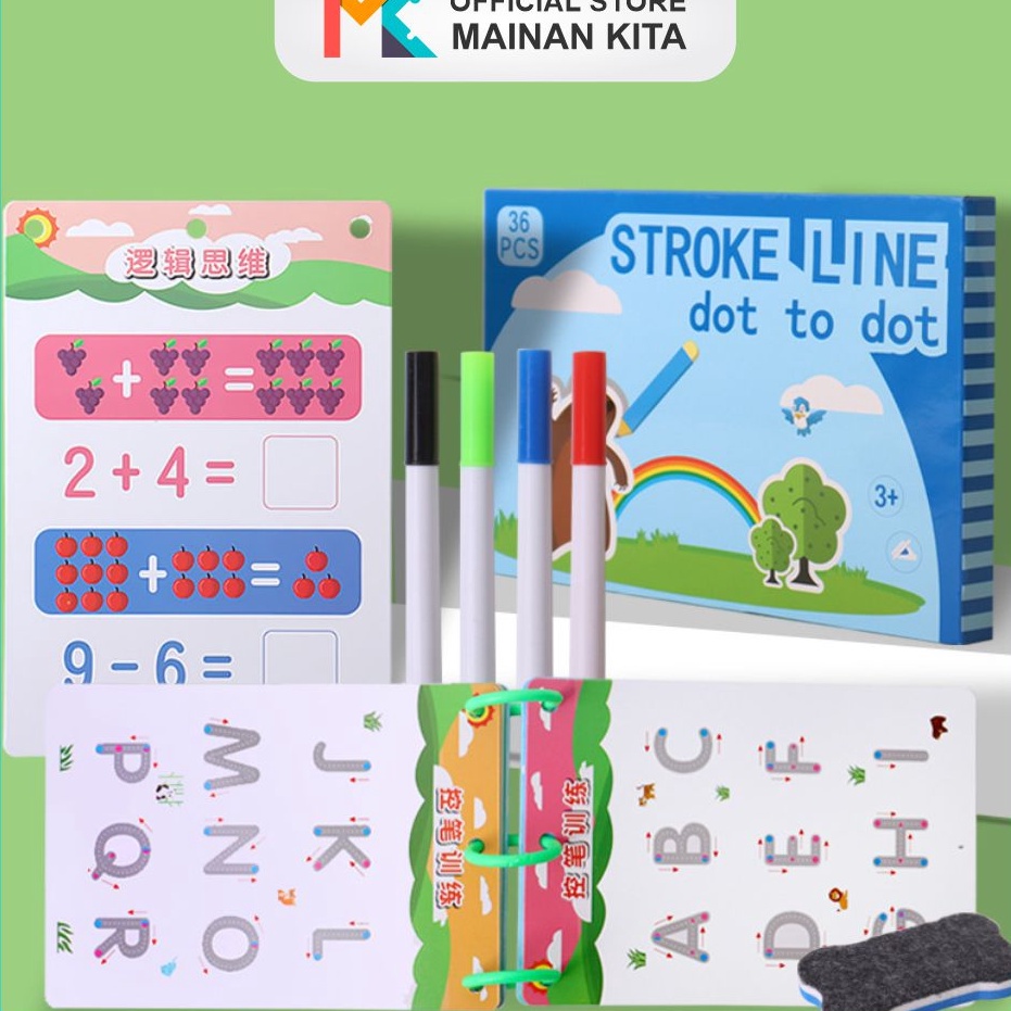 

QQMSB174 MK65 Wipe Clean Activity Book Series Buku Aktivitas Edukasi Anak Belajar Menulis Membaca