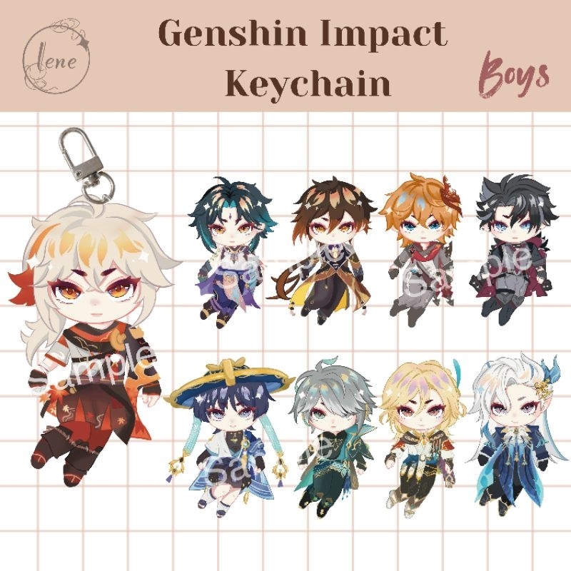 Gantungan Kunci Genshin Impact Boys || Keychain Character Anime Original