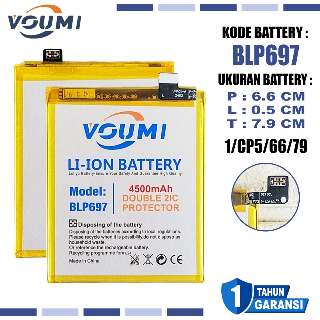 VOUMI BLP697 Baterai Battery Double IC Power high Capacity Compatible Hp Oppo F11 Pro - F11pro - CPH