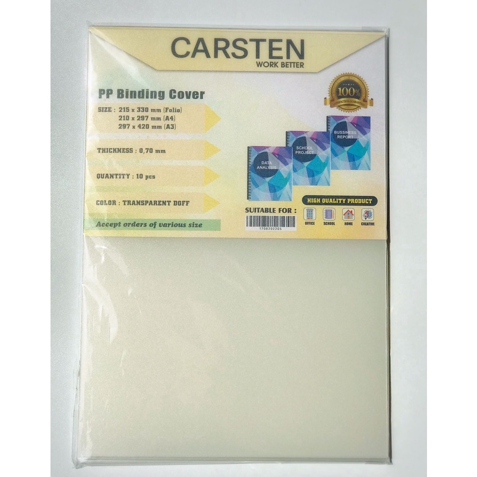 

Mika Cover jilid PP Pasir doff tebal 7 mm A4 isi 1 lembar YPHDT4563