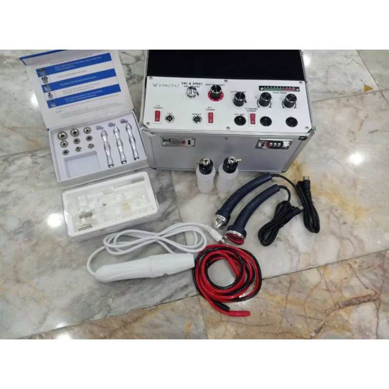 MIKATA 5 in 1 alat facial high Frequency Ultrasound vacum spray detox