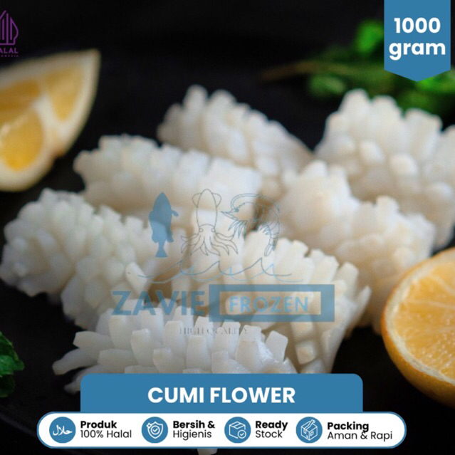 [BEST SELLER] Cumi Flower Beku 500 gram ZavieFrozen Fresh Qualitas terjaga