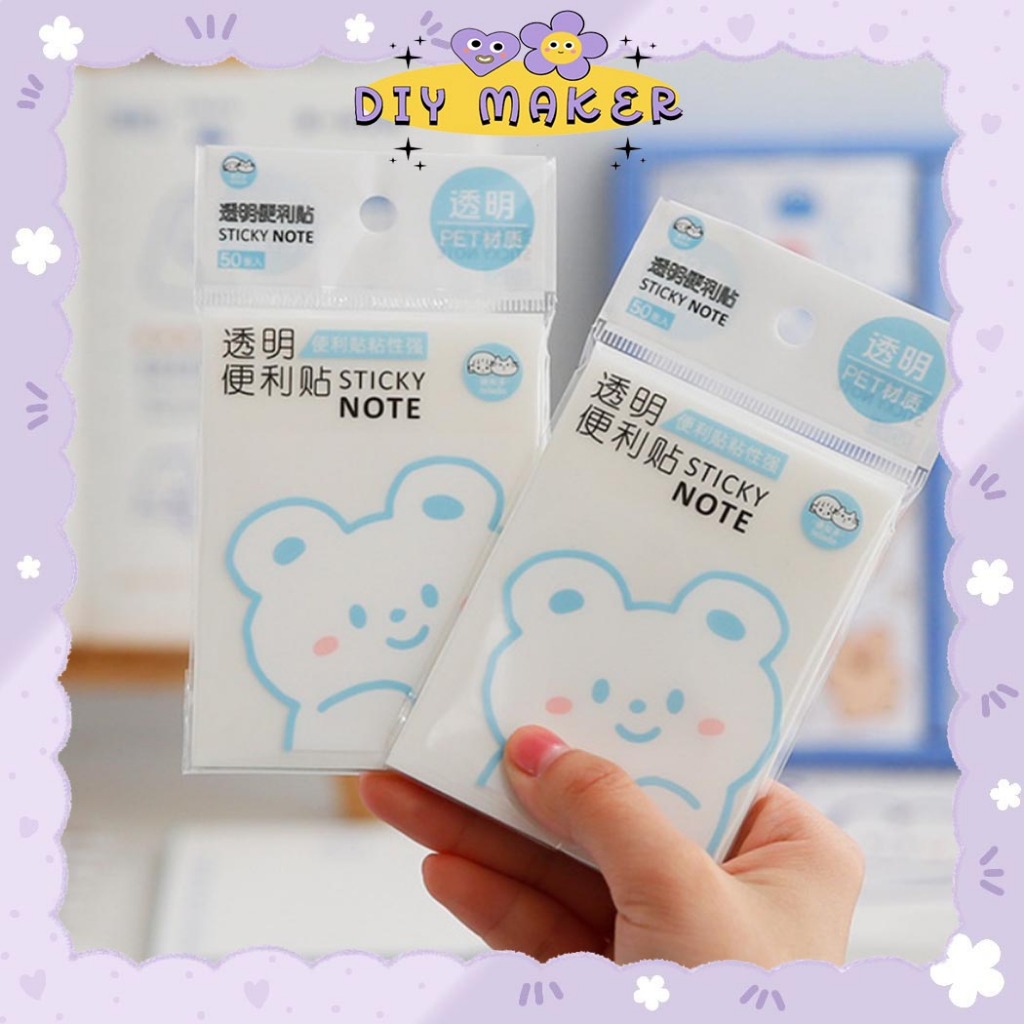 

DM Kertas Transparan Sticky Note Transparan Untuk Jiplak Gambar Kertas Polos Sticky Note ATK - TLD32