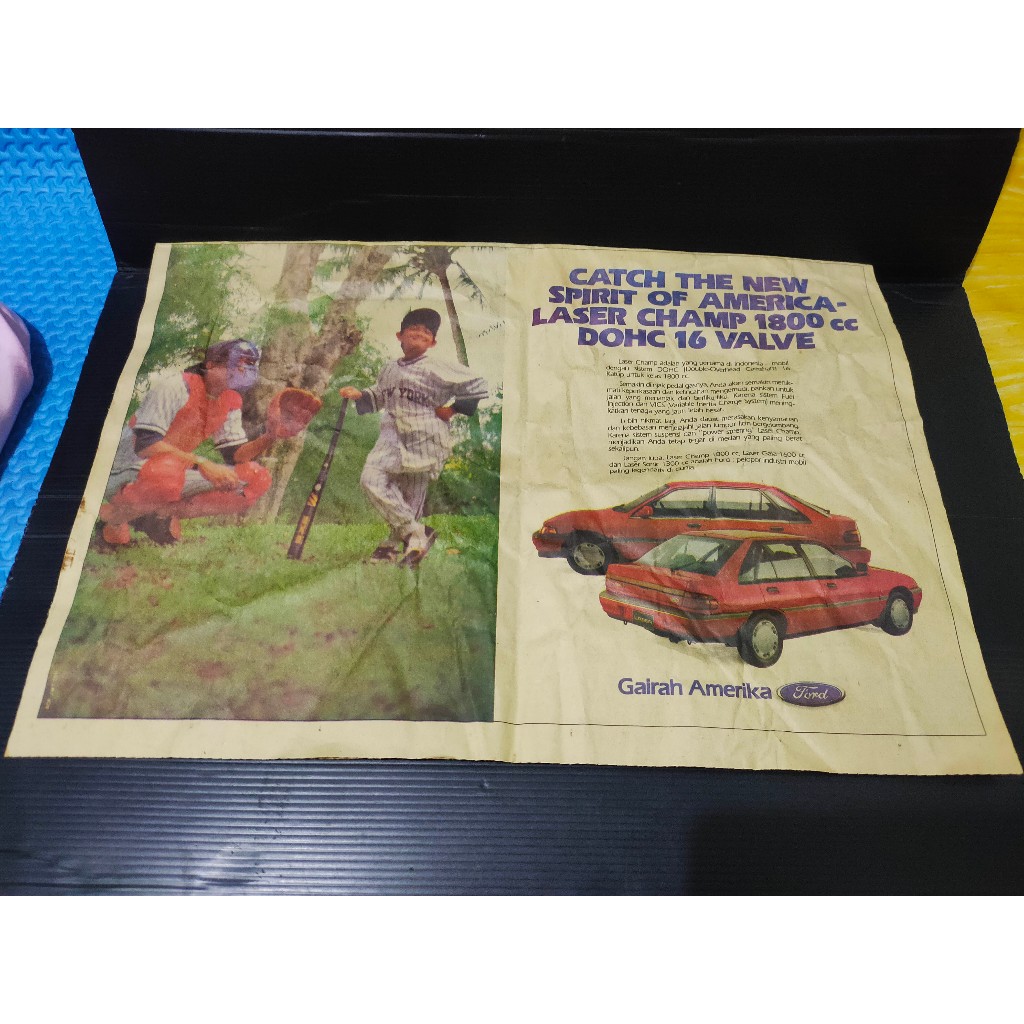Brosur Iklan Poster Koran Mobil FORD LASER CHAMP 1800cc Jadul Lawas