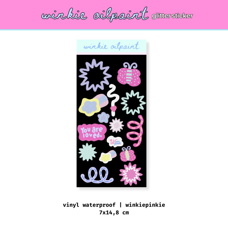

glitter sticker | winkie oilpaint | deco sticker | winkiepinkie!