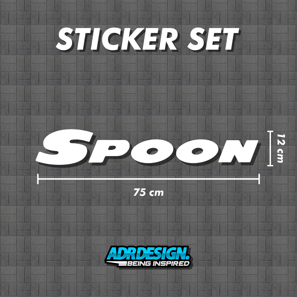 Sticker Kaca Belakang Spoon Sports Honda Brio / Jazz / City / Civic / Accord / Odyssey / BRV / HRV /