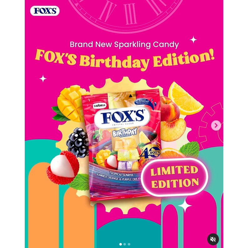 

Fox's Birthday Edition Permen Aneka Rasa Buah Isi 2 x 80gram