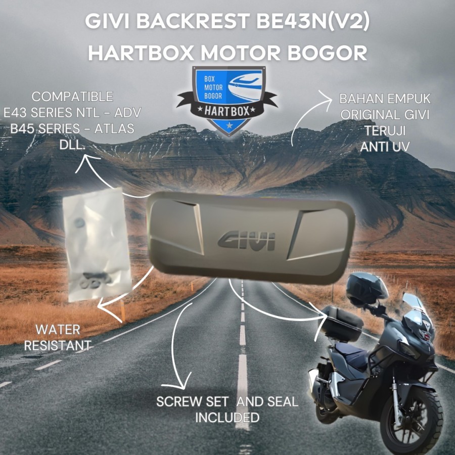SANDARAN BOX GIVI / BACKREST GIVI B45NM ATLAS E43 ADV BE45 BE43 SANDARAN GIVI