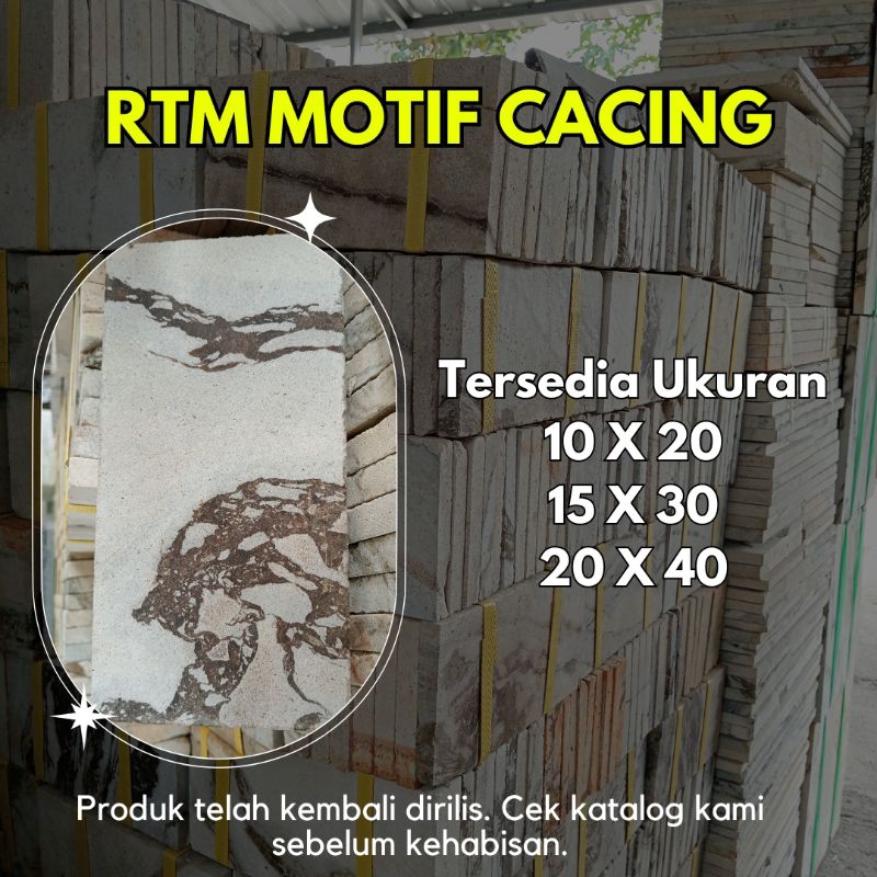 BATU ALAM RTM MOTIF CACING | UKURAN 10*20CM
