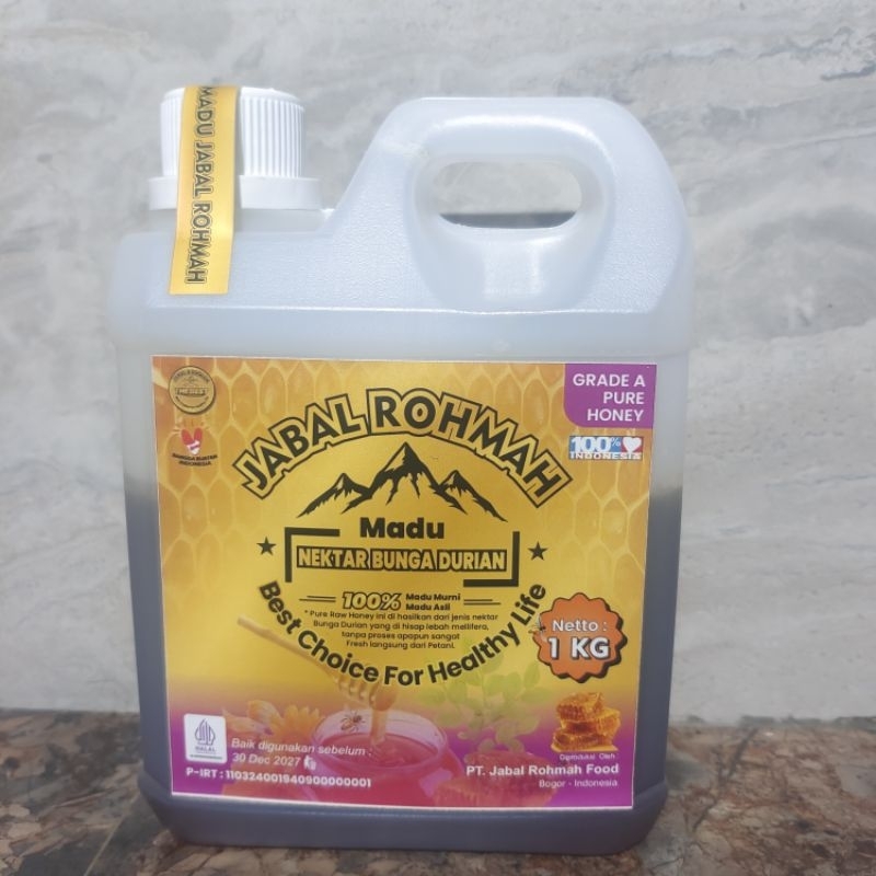 

Madu Nektar Bunga Durian Jabal Rohmah Murni Asli 1Kg Grade A 100% Alami Natural Pure Raw Honey